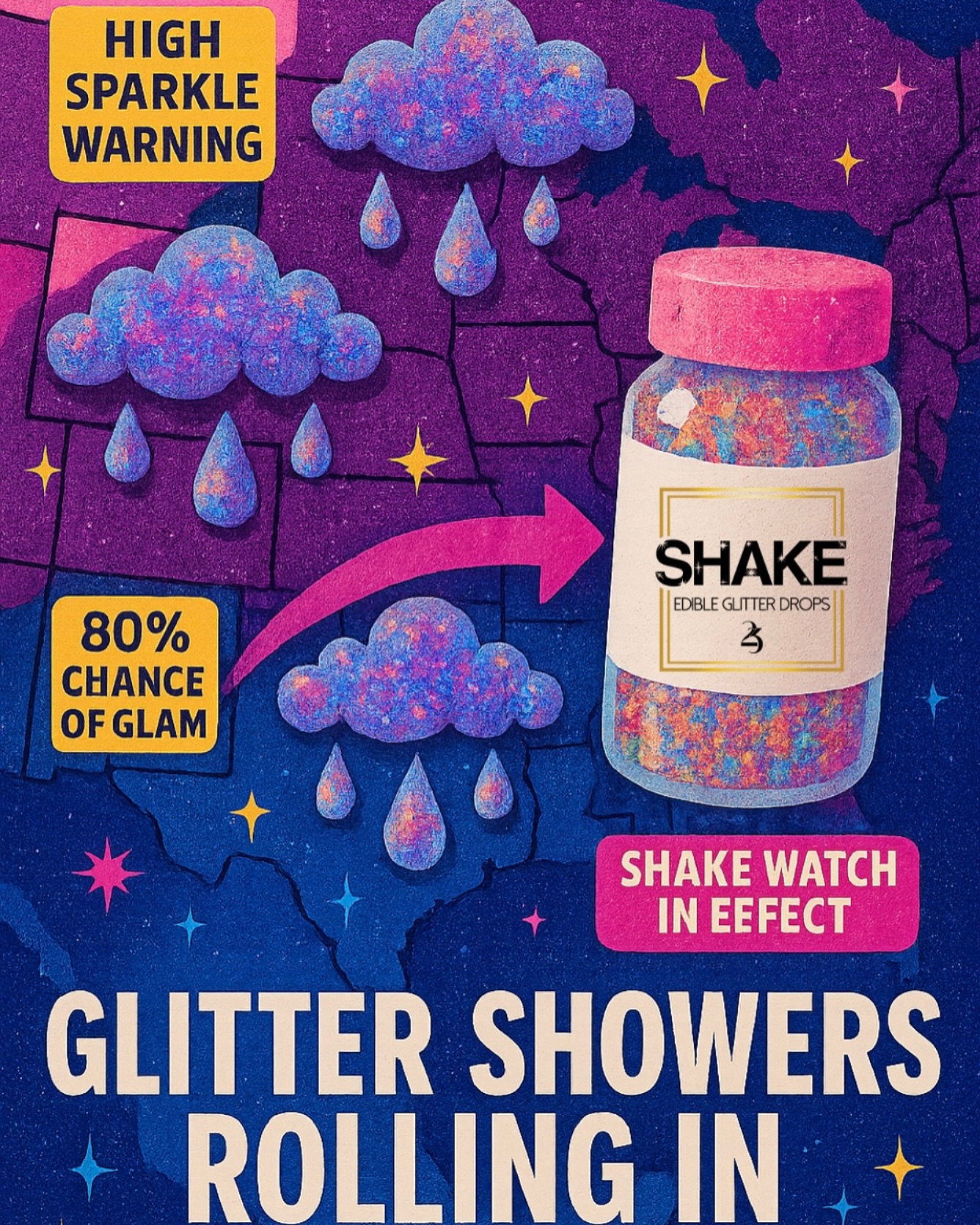 Today’s forecast: 100% chance of sparkle. SHAKE storms are rolling in, and it’s looking like a whole vibe. Glitter watches are officially in effect. #shakeitup #sparklewatch #23rdstate